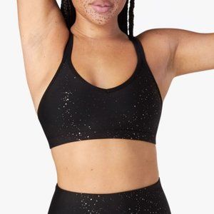Beyond Yoga Alloy Black Gunmetal Speckle Bra S